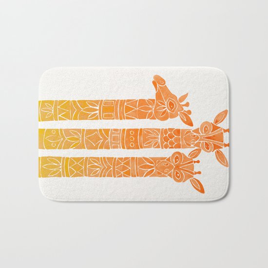 Giraffes – Orange Ombré Bath Mat
