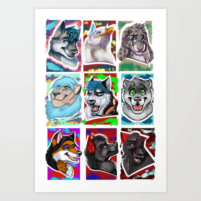 Furry Collage Art Print
