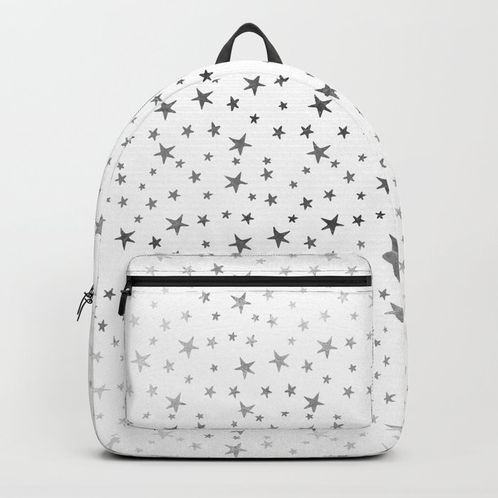 Mini Stars - Silver on White Backpack