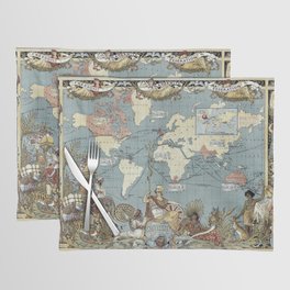 World map-British Empire-1886 vintage pictorial map Placemat
