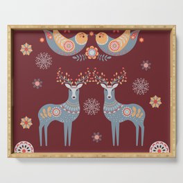 Nordic Winter Red Serving Tray