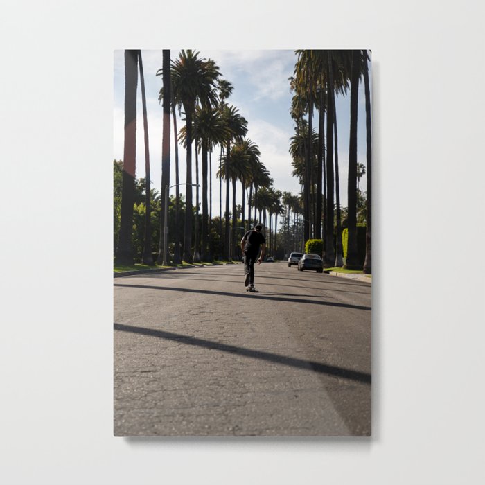 Beverly Hills Skateboarding Metal Print