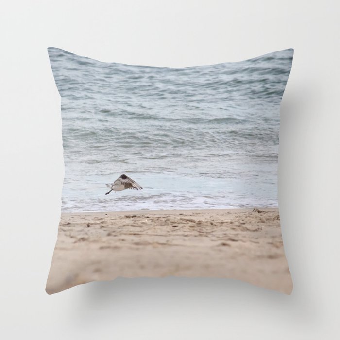 Flying Sandpipers Throw Pillow