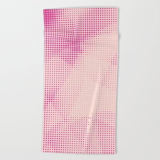 Pink and Rose Colored - Optical Game 24 Beach Towel