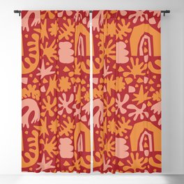 Abstract seamless pattern shape henry matisse with algae and leaves Blackout Curtain