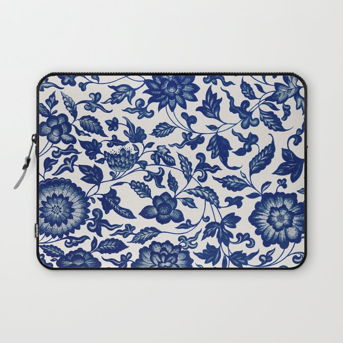 Blue Flower Pattern Laptop Sleeve