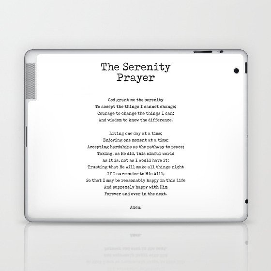 The Serenity Prayer - Reinhold Niebuhr Poem - Literature - Typewriter Print 2 Laptop & iPad Skin