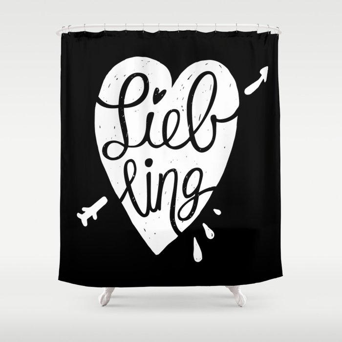 Liebling calligraphy - black Shower Curtain