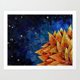 Star Bloom Collage Art Print