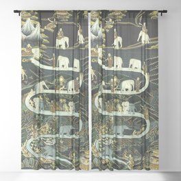 Buddhism Print - Path of Samatha Sheer Curtain