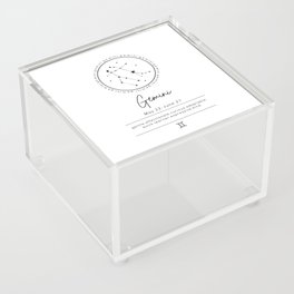 Gemini Zodiac | Black & White Acrylic Box