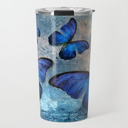 butterfly blue vintage  Travel Mug