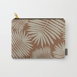 Palm Leaves Delight | brown & light brown | Carry-All Pouch | Colorfulnature, Modern, Brown, Lightbrown, Tropical Foliage, Leaves, Collage, Neutral, Digitalpattern, Vectorshapes 