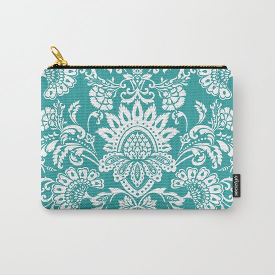 Damask in emerald Carry-All Pouch