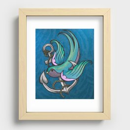 Vintage Tattoo Style Swallow Recessed Framed Print