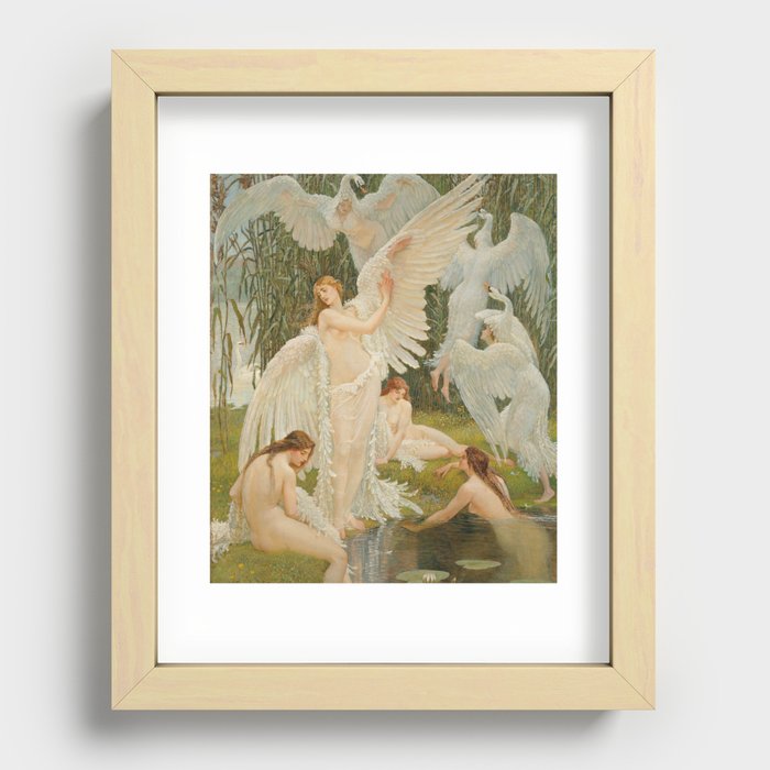 The Swan Maidens by Walter Crane Recessed Framed Print