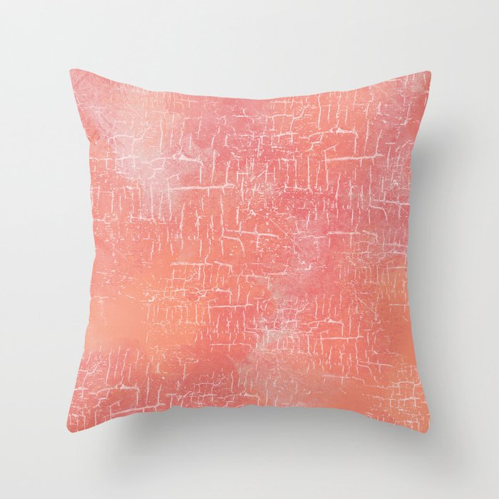 Abstract Grunge in Coral and Pinks Throw Pillow