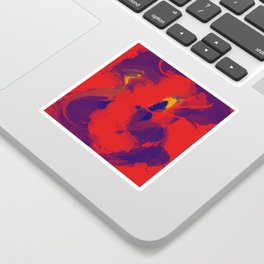 Red Blue Jean Abstract Art Sticker