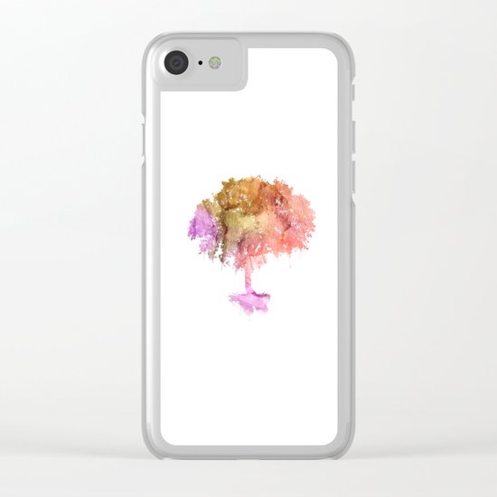 Watercolor tree painting Clear iPhone Case