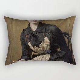 Anna Bilińska-Bohdanowicz - Self-Portrait with Apron and Brushes Rectangular Pillow