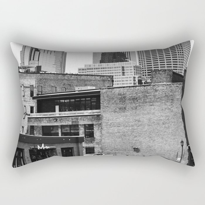 Minneapolis Black and White Photography Rectangular Pillow
