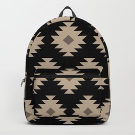 Southwestern Pattern 450 Beige and Black Backpack