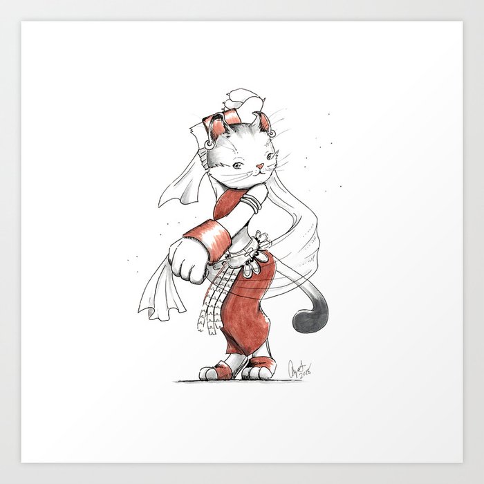 Download Dancer American Curl Cat Art Print by xaby83 | Society6