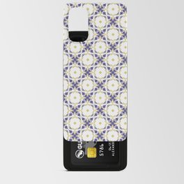 Abstract floral pattern, yellow and blue print art Android Card Case