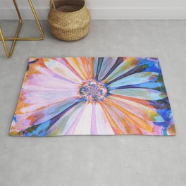 Abstract Colorful Daisy Twilight Rug