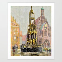  Market Place, Nuremberg, 1928 by Grant Wood Art Print