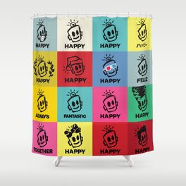DECADE - 10 Years of HAPPY Shower Curtain