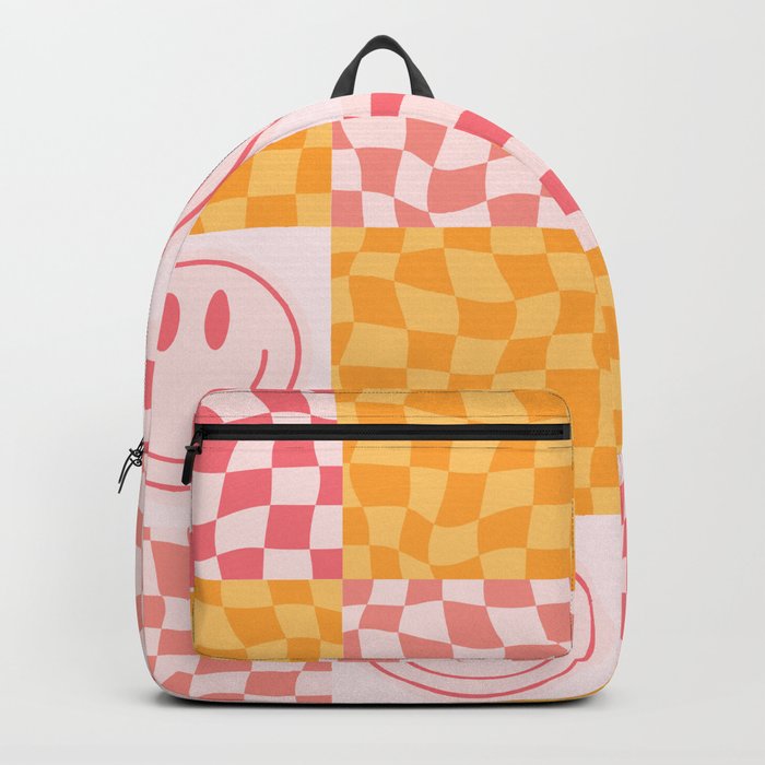 Yellow and Pink Smiley Backpack