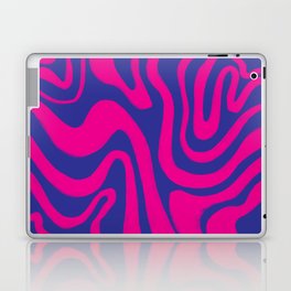 Psychedelic Liquid Swirl in Iridescent Blue + Hot Pink Laptop Skin