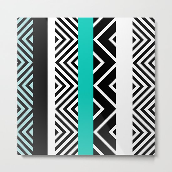 geometric in blue Metal Print
