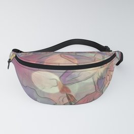 Morning Glory Watercolor with Repeating Border Fanny Pack