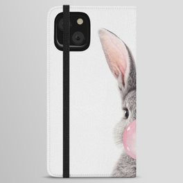 Rabbit with Bubble Gum iPhone Wallet Case
