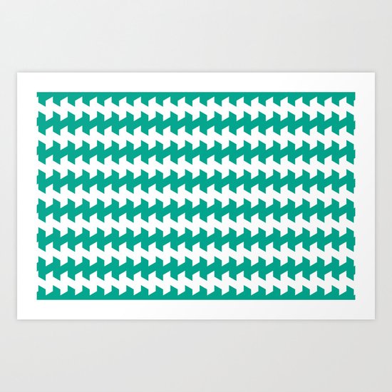 jaggered and staggered in emerald Art Print