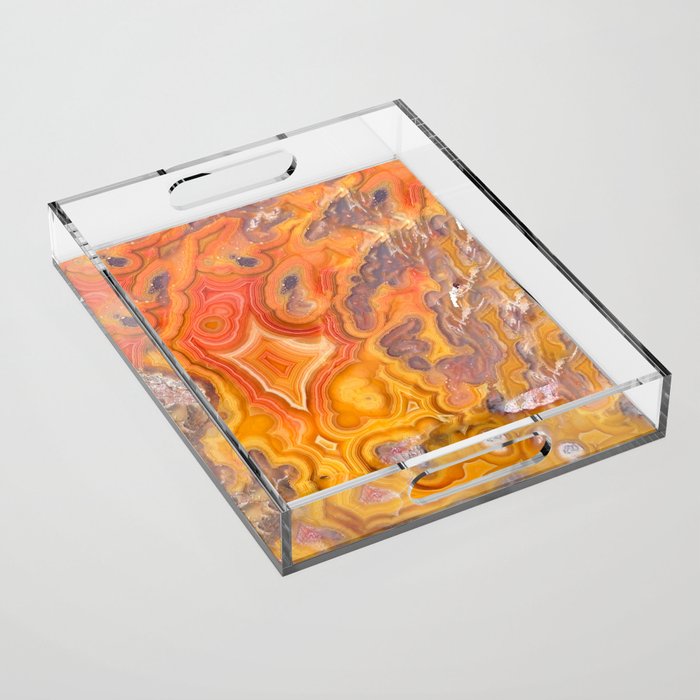 Mexican crazy lace agate pattern Acrylic Tray