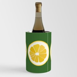 Citron - Lemon on Green Art Design Pattern  Wine Chiller