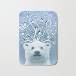 POLAR BEAR HORNS UP Bath Mat