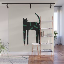 Abstract Black Cat Mid Century Modern Wall Mural