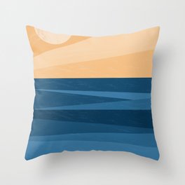 Water surface of a sandy beach Throw Pillow