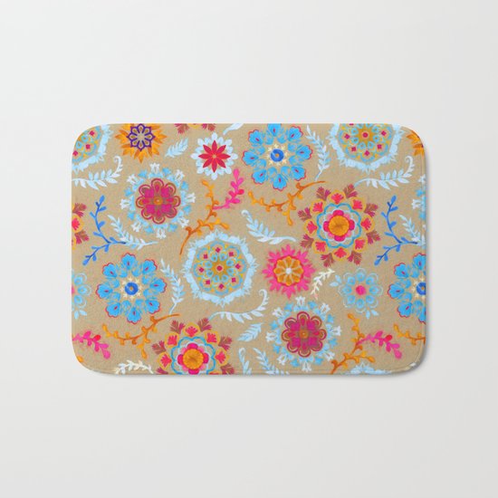 Brown Sugar Suzani Inspired Pattern Bath Mat
