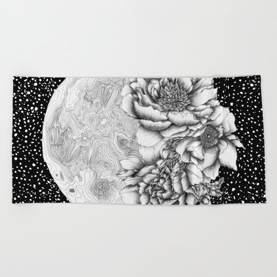 Moon Abloom Beach Towel