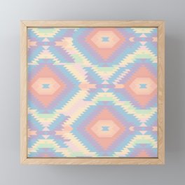 Pastel Rainbow Aztec Pattern Framed Mini Art Print