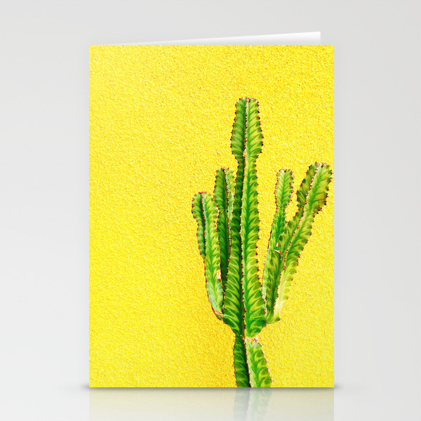 Yellow Cactus Stationery Cards By Theuncommonplace Society6