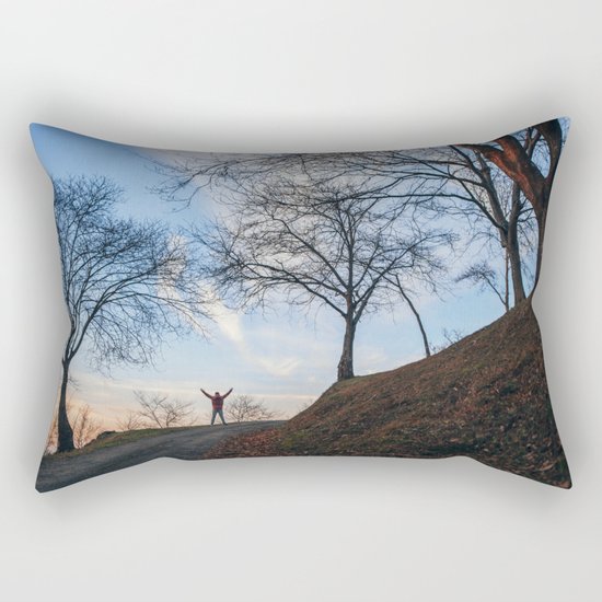 Silhouette at sunset Rectangular Pillow