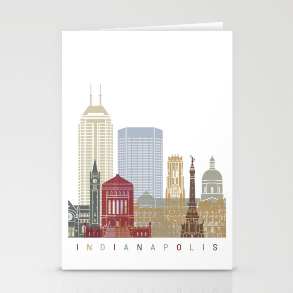 Indianapolis skyline poster Stationery Cards