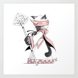 Summoner Siamese Cat Art Print