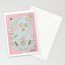 Vintage Space Pinball 2 Stationery Card
